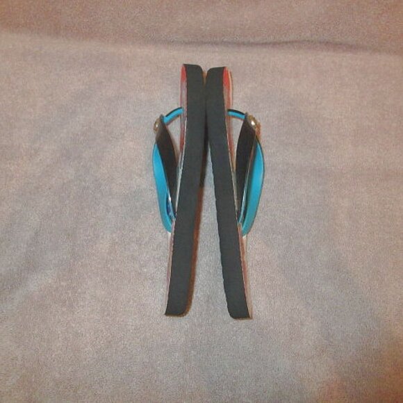 Brighton Flower Power Flip Flops Sandals Size 9 Thong Slip On Mod Groovy Retro - Picture 6 of 8